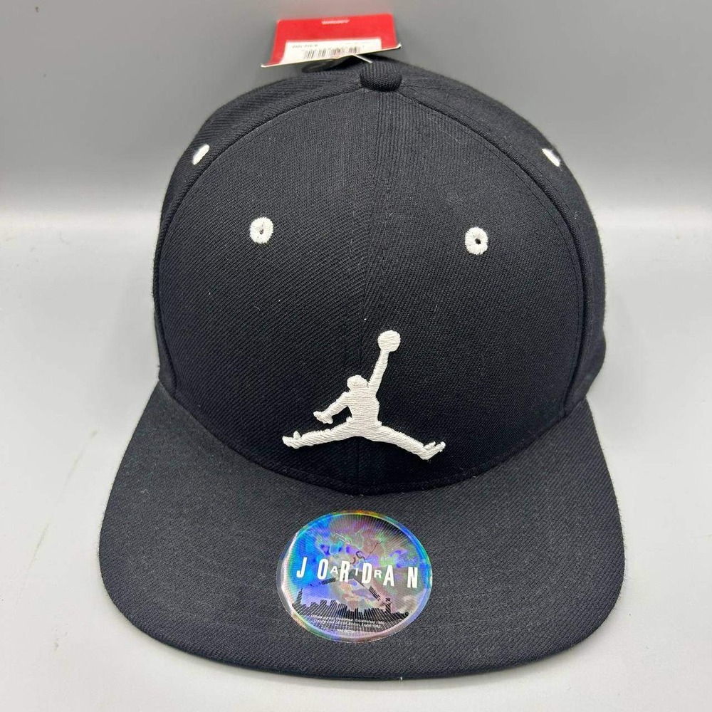 Air Jordan Hat Men Black Embroidered Logo Jumpman Snap Back Cap